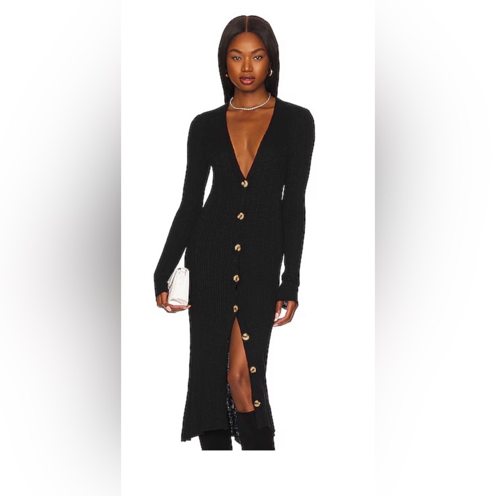 Free People Black Button-Up Dress